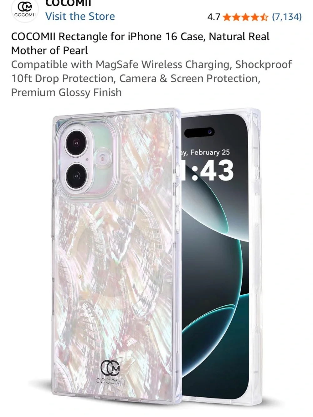 iPhone 16 Iridescent Pearl White Phone Case